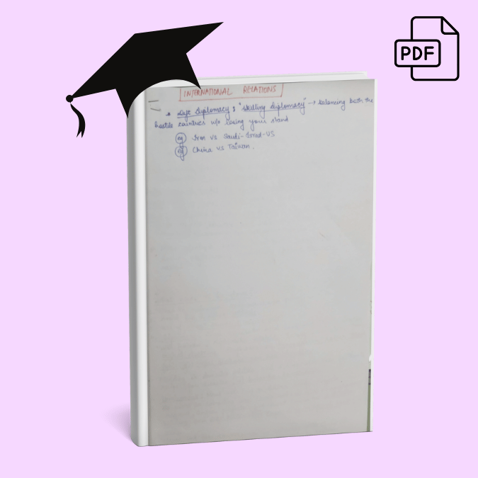 Manisha Janghu - AIR 266 UPSC CSE 2023 - International Relations Notes 1
