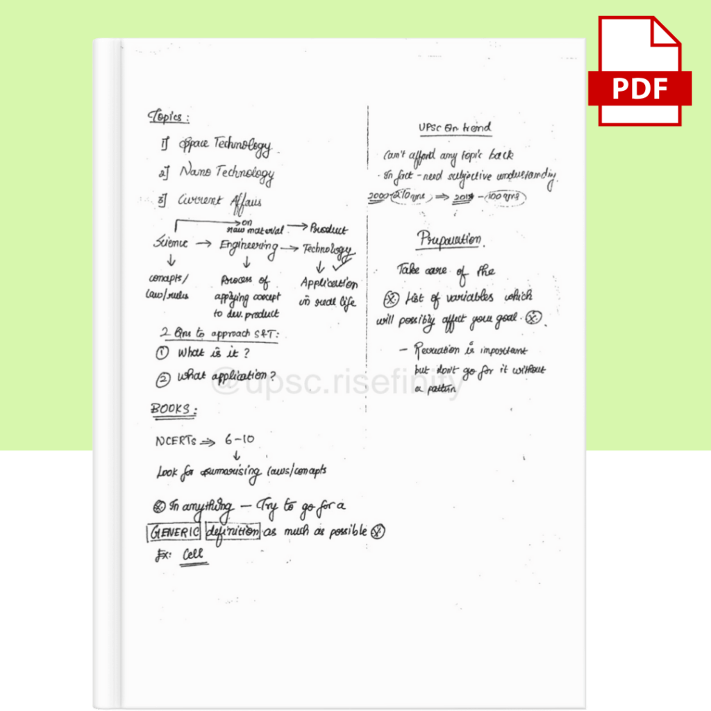Science and Technology Handwritten Notes